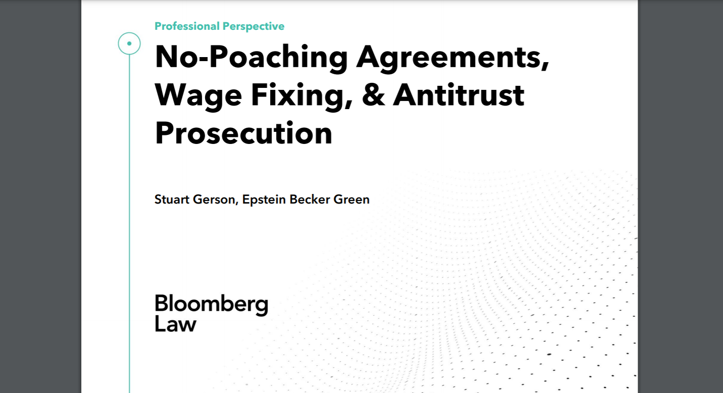 NoPoaching Agreements, Wage Fixing & Antitrust Prosecution Epstein